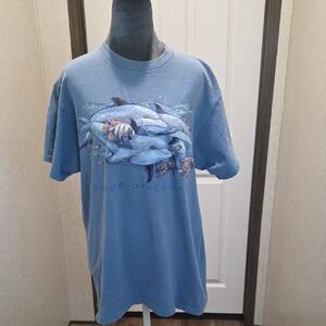 Vintage 90s Anvil "Honor Diversity" Jody Bergsma Dolphin Sea Life T-Shirt
